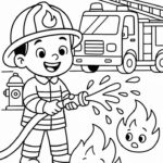 cute book coloring page about career for kids
